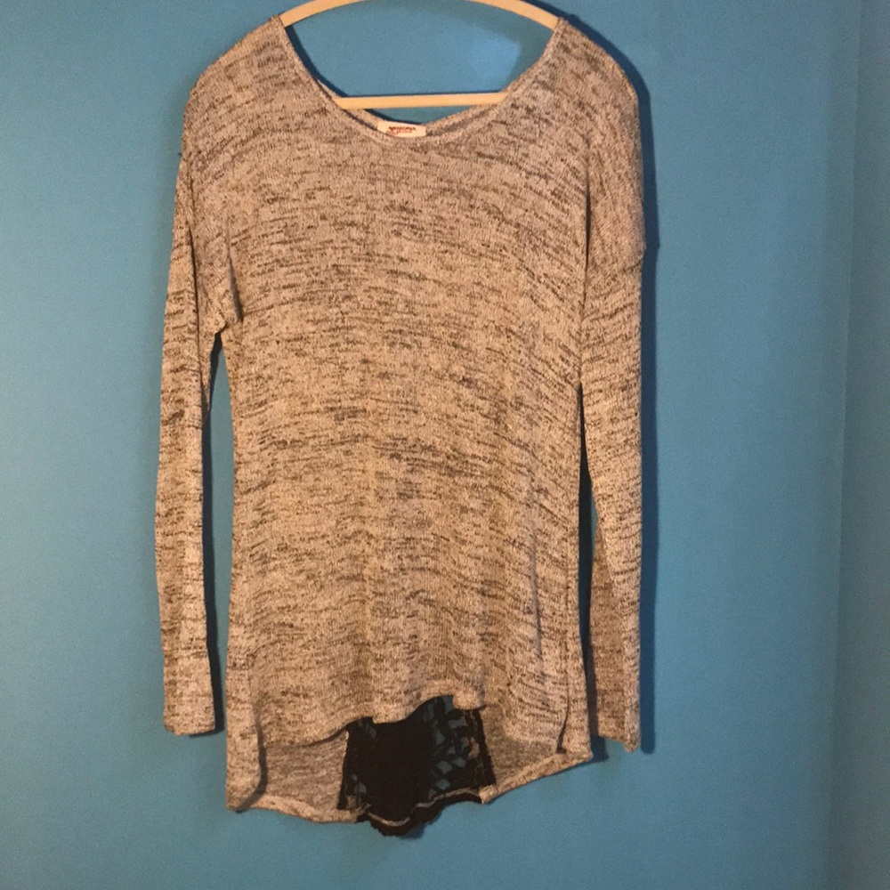 Oversized Grey Sweater With Button Details